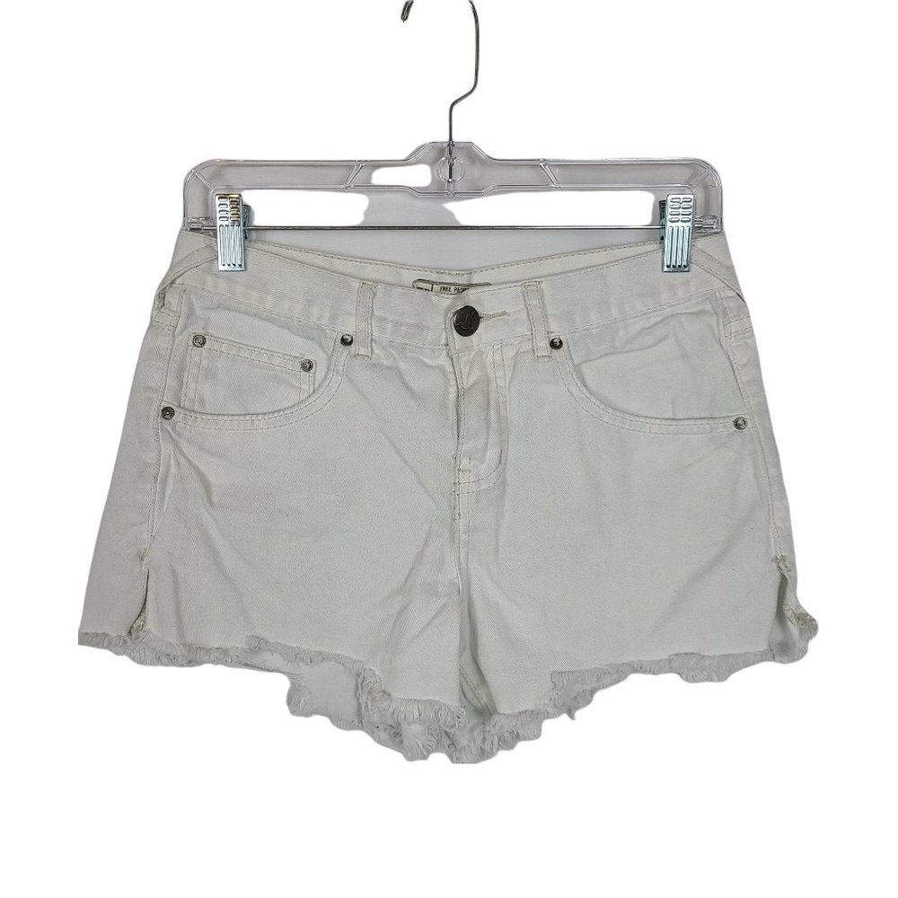 Free People Denim Cutoff Shorts Women's Sz 6 Bleached Wash Cotton
